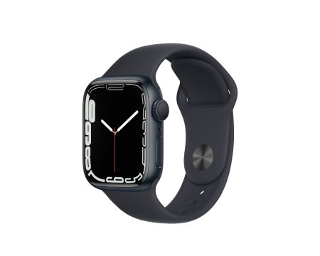 Apple Watch 7 Aluminiumboett midnatt • Sportband