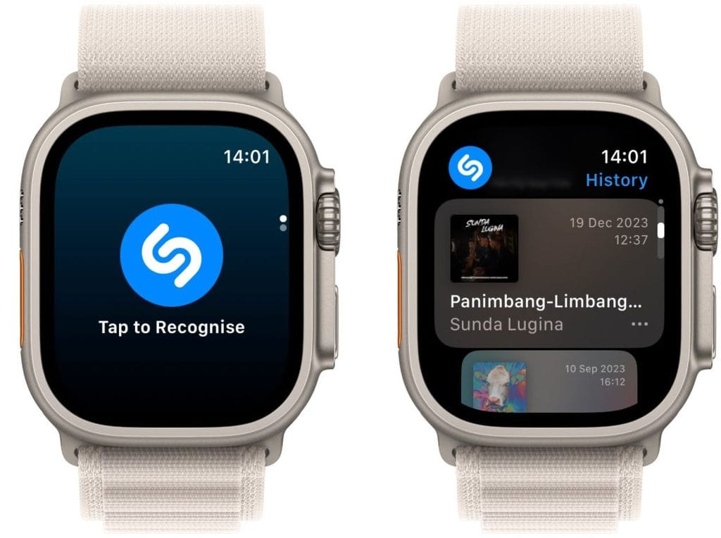 musikigenkänning på apple watch