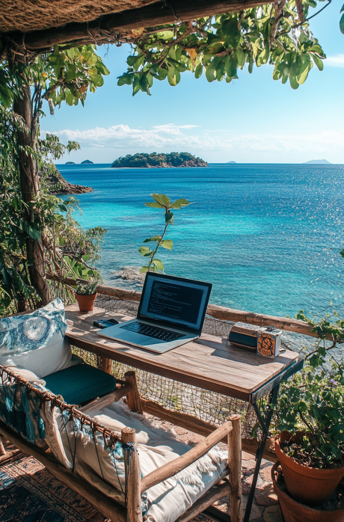 laptop in summer weather